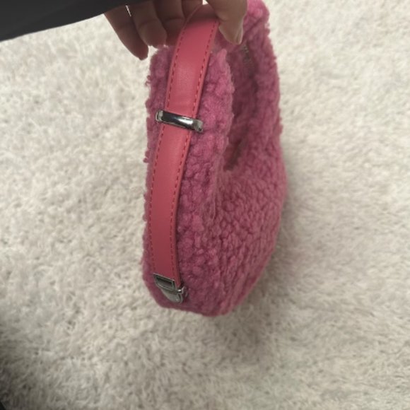 Teddy bag, Fluffy Hobo Bag, Solid Color Shoulder Bag, Women's Zipper Handbag pin - Picture 2 of 3